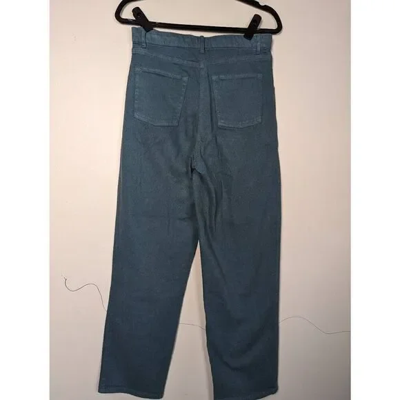 Aritzia Wilfred Free high-rise straight leg teal jeans size 8